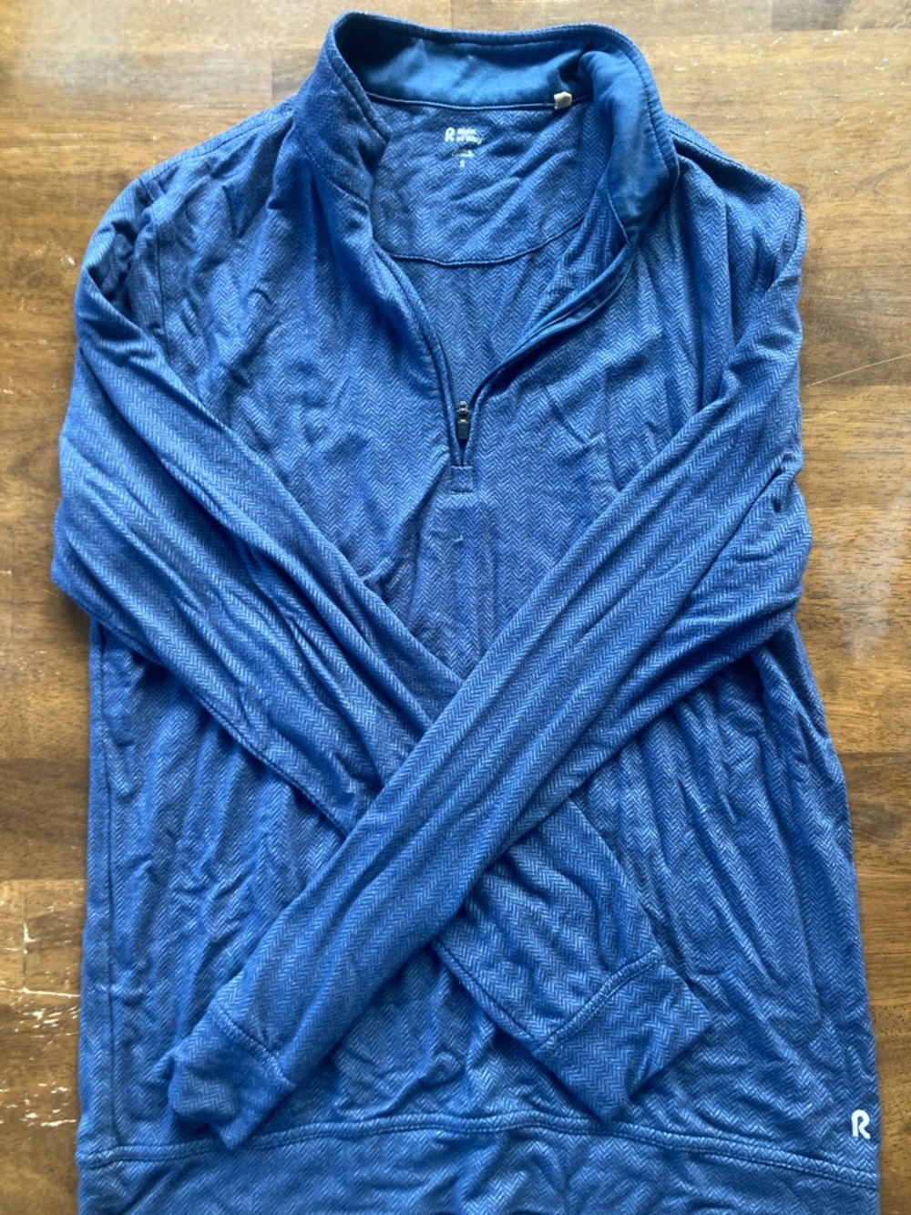 Men's Blue Quarter-Zip Jersey Pullover